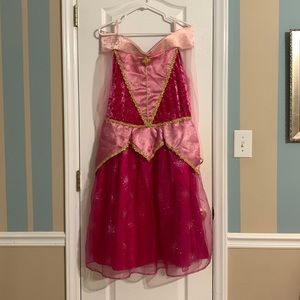 Authentic Disney Girls XL Pink Sleeping Beauty Costume Dress